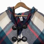 Mixit · One Size · Plaid Hooded Poncho Cape · Toggle Fringe Wrap Outlander Style Photo 2