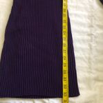 Y2K Fitted bodycon cowl mock turtleneck sweater dress off shoulder ribbed knit Purple Photo 4