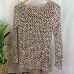 John Fashion Taupe Tan Crochet & Lace Layered Long Sleeve Sweater Blouse Top L Size L Photo 1