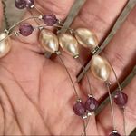 Lia Sophia  faux Pearl and purple bead multi strand necklace Photo 8