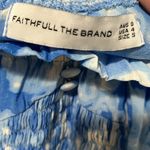Faithfull the Brand  Smocked Willow Cropped Top in Blue Roos Tie Dye, Size S (4) Photo 6