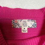 Pink Rose  Ribbed Balloon Sleeve Pullover Ribbed Knit Sweater Size M Barbiecore Photo 3