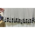 ECI  Woman Silver Shimmer Short Sleeve Blouse with Black Beaded Trim - Size 20 Photo 4