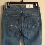 ZARA Light Wash Denim Floral Rose Embroidered Studded Raw Hem Skinny Jeans NEW Photo 9