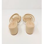 Schutz NEW Olly Mid Block Nappa Leather Strappy Sandal Cream White 10.5 Photo 2