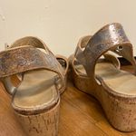 Stuart Weitzman  Playdate 7.5 Crackled Sliver Wedge Sandals Photo 6