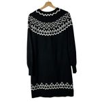 Loft Ann Taylor Black Fair Isle Long Sleeve Sweater Dress S Photo 2