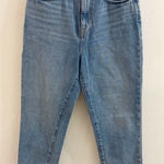 Madewell  The Mom Jean High Rise Crop Distressed Jeans Size 27 Photo 0