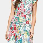 Pinch Paige Bright Days Ahead Floral Cotton Blouson Flutter Dress $98 L Blue Size L Photo 0