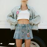 ZARA NWT  Bloggers Fave Crop Mini Pleated Denim Skirt XL Photo 0