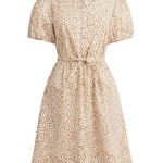 J.Crew  Womens Brown Animal Print Short Sleeve Collared Mini Dress Size 4P Photo 0