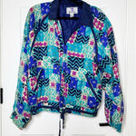 Oleg Cassini Vintage‎  100% 80s Geometric Print Full Zip Windbreaker Size L Photo 0