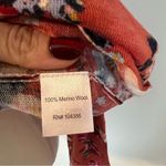 Garnet Hill  Merino Wool Floral Knit Blouse Top Sweater Size Large Photo 5