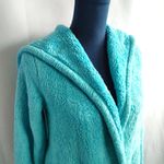 Jennifer Moore Turquoise Blue Fleece Lounge Robe Photo 1