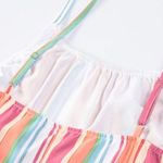 The Lace Daisy NEW Colorful Striped Spaghetti Strap Handkerchief Hem Maxi Dress Size Large Photo 8