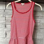 Gap Red & White Striped Sleeveless peplum tank Top Photo 0