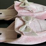 Victoria's Secret Rhinestone Bow Velvet Pink Slide Slipper Photo 7