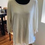 Ny Collection Ivory Solid Sweatshirt Metallic sz L Photo 1
