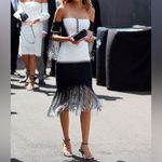 Alexis  Antoinette Embroidered Fringed‎ Midi Dress Black/White Small Photo 1