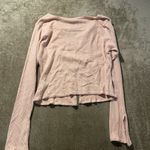 Pretty Little Thing NWT  Womens 18 Terry Ribbed Blush Pink Split Neck Long Sleeve Photo 2
