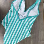 Kona Sol Target  Teal&White Stripe V Neck One Piece Swimsuit Sz.XL NWOT Photo 9