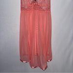 Lace‎ Mesh Halter Babydoll Chemise Slip Peachy Pink Lingerie Size L Photo 6