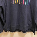 Wildfox  Navy Blue "Social" Sweatshirt Size Small Photo 9