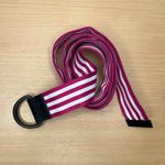 Adidas Women's Pink White Striped Webbing Polyester Belt Metal Buckle Size 42 Photo 0