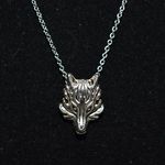 Source Unknown Viking Wolf Head Silver Tone Link Chain Renaissace Like New Necklace Photo 0