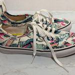 Vans  floral casual canvas white,pink,green sneakers Photo 2