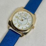 Gossip women gold tone case 41mm quartz analog blue leather band running Photo 1