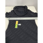 Elle Womans  Black Short Sleeve Cowl Neck Open Knit Semi Shear Large Sweater Photo 3