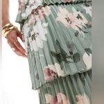 Abercrombie & Fitch co-ord tiered floral print satin maxi skirt in green Photo 1