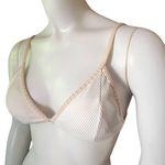 White & Beige Ribbed Bikini Top (S) Photo 0