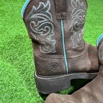 Ariat Fat Baby Leather Suede Boots SZ 6.5B Heritage Mazy EUC COWGIRL RODEO Boot Photo 2