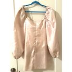 Lulus  Sweet Daydream Cream Satin Puff Sleeve Tie-Front Mini Dress Photo 6