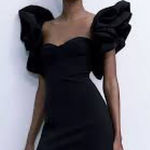 ZARA Elegant Black Dress with Statement Sleeves Photo 0