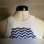 Loft Womens Maui Blue Textured Stripe knit Racerback Halter Sweater|Sz:L-Petite Photo 13