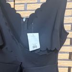 Topshop  Black Scalloped Cutout Scuba Knit‎ Dress Size 10P Photo 4