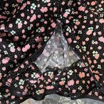 Free People New  ​IRL Floral Print Slip Skirt Black Pink Combo Size 8 Photo 12