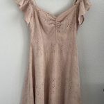 ASTR The Label Mackenzie Off Shoulder Eyelet Mini Dress Solid Short Sleeve Med Photo 0