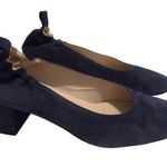 Everlane Italian Suede Leather Day Heel Pumps Women 8 Navy Classic Retro Elegant Photo 0