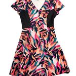 Metaphor Dress Womens Small Multicolor Abstract Print Artsy Festive Flirty Fun Photo 0