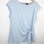 Vince Camuto Light Blue Cap Sleeve Tie Front Blouse Women's Size Small S Photo 6