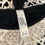 Free People  Crochet Bib Neck Black Gauze Flowy Boho Top size XS Photo 5