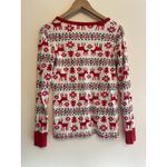 Hanna Andersson Pajama Set Women Medium Christmas Holiday Deer Organic Cotton Red Photo 2