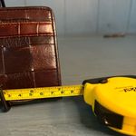 Brighton  Vintage Leather Bifold Wallet Brown Black Slip zip pockets Silver logo Photo 5