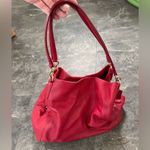 Coach Phoebe Red Pebbled Leather Shoulder Bag Purse Gold Hardware Photo 2