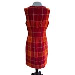 Dani Max 80s Red Orange Plaid Day Dress Size 6 Photo 5