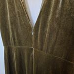 Jenny Yoo  Bridesmaid Dress Logan Elegant Velvet Evening Olive Green V-Neck Photo 7